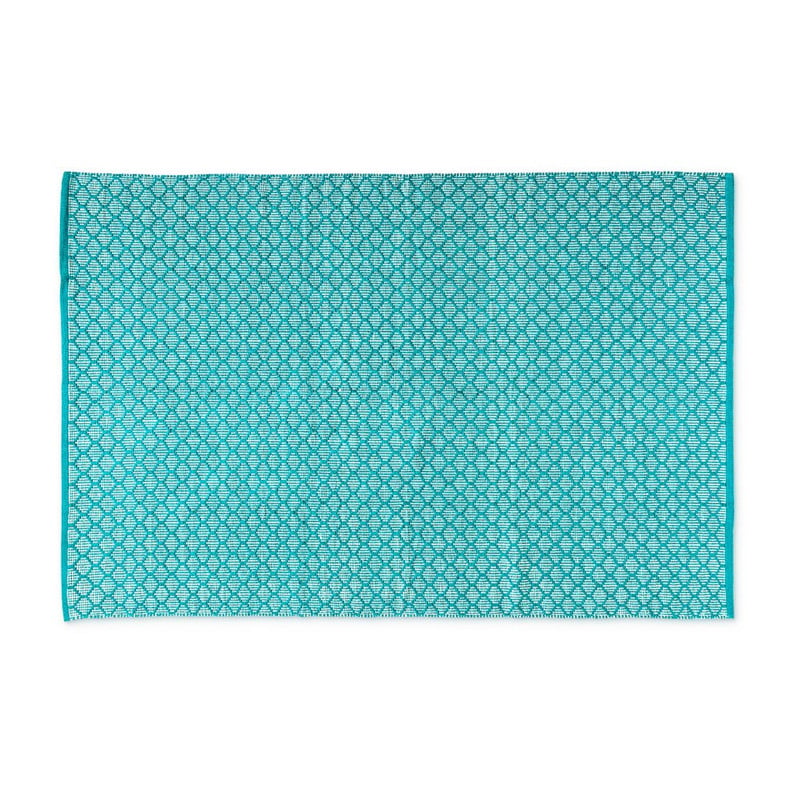 Vloerkleed turquoise/wit - 120x180 cm
