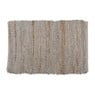 Vloerkleed leer/jute - 60x90 cm - beige/grijs