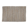 Vloerkleed leer/jute - 120x180 cm - beige/grijs