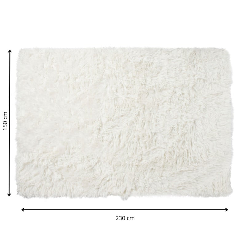 Vloerkleed fluffy - wit - 150x230 cm