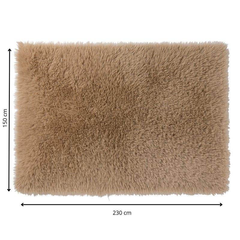 Vloerkleed fluffy - bruin -150x230 cm
