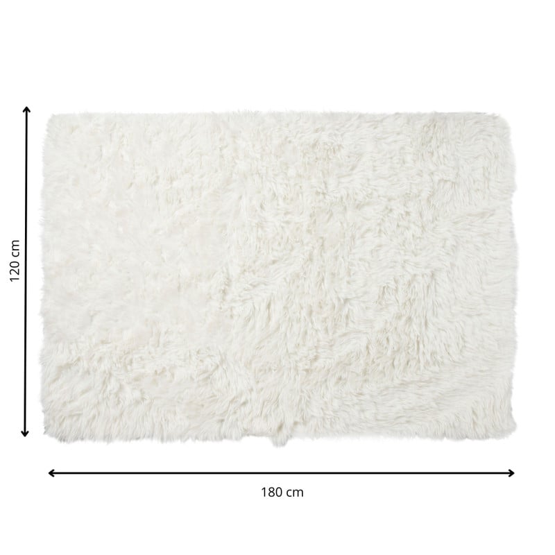 Vloerkleed fluffy - wit - 120x180 cm