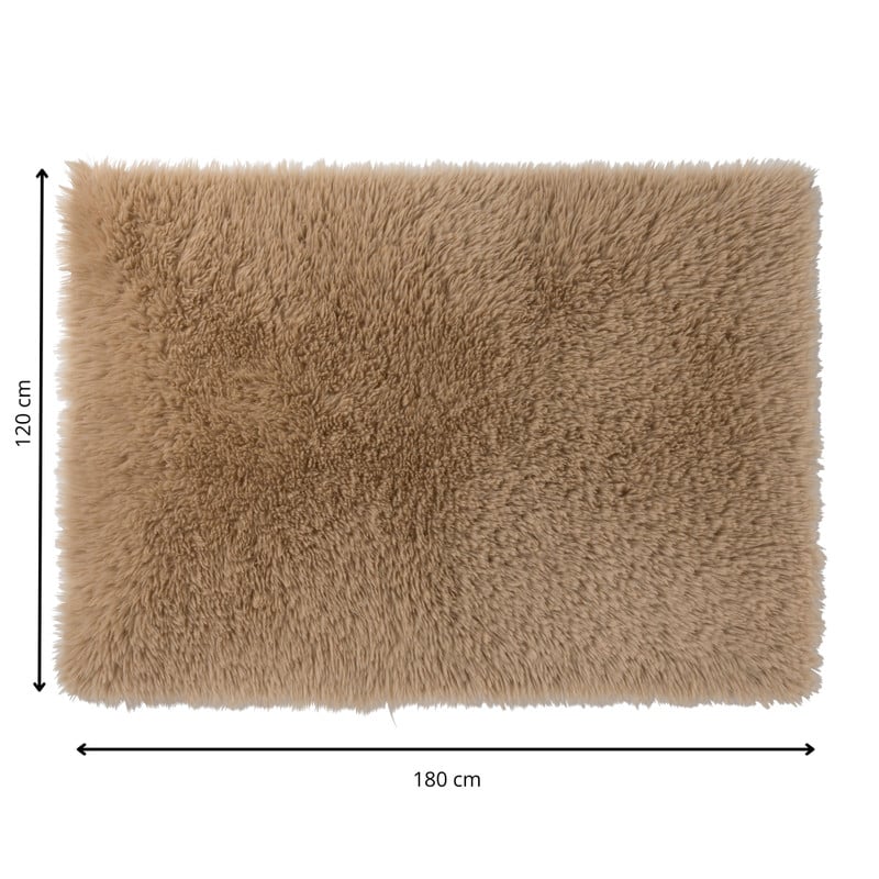 Vloerkleed fluffy - bruin - 120x180 cm