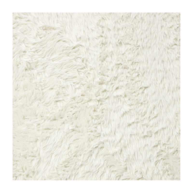 Vloerkleed fluffy rond - wit - ø120 cm