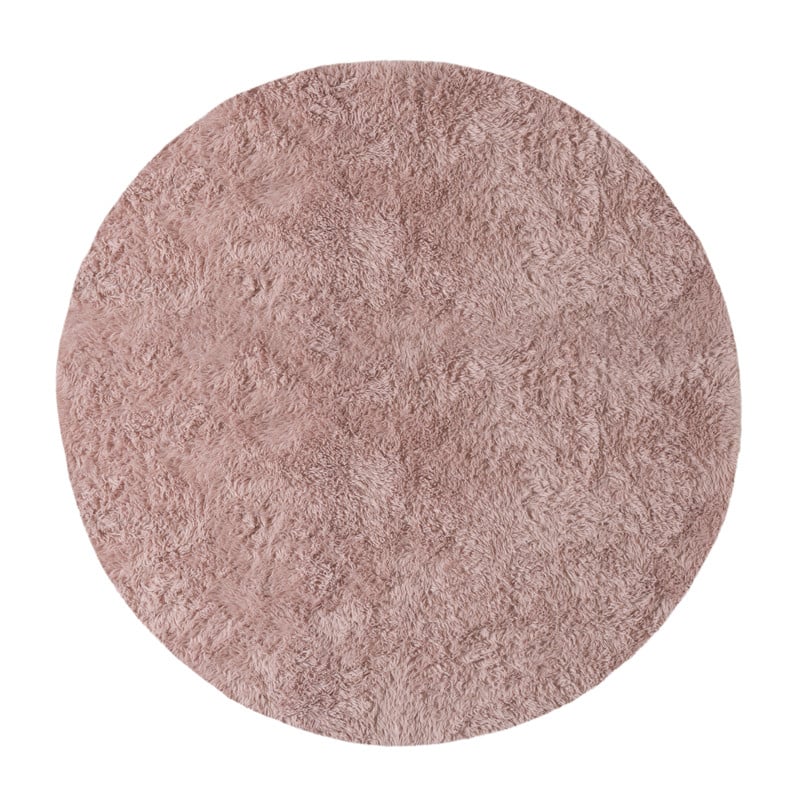 Vloerkleed fluffy rond - roze - ø120 cm