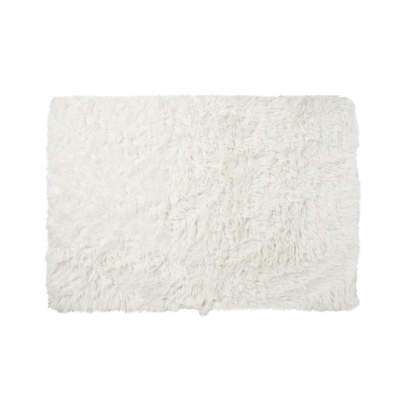Vloerkleed fluffy - wit - 60x90 cm