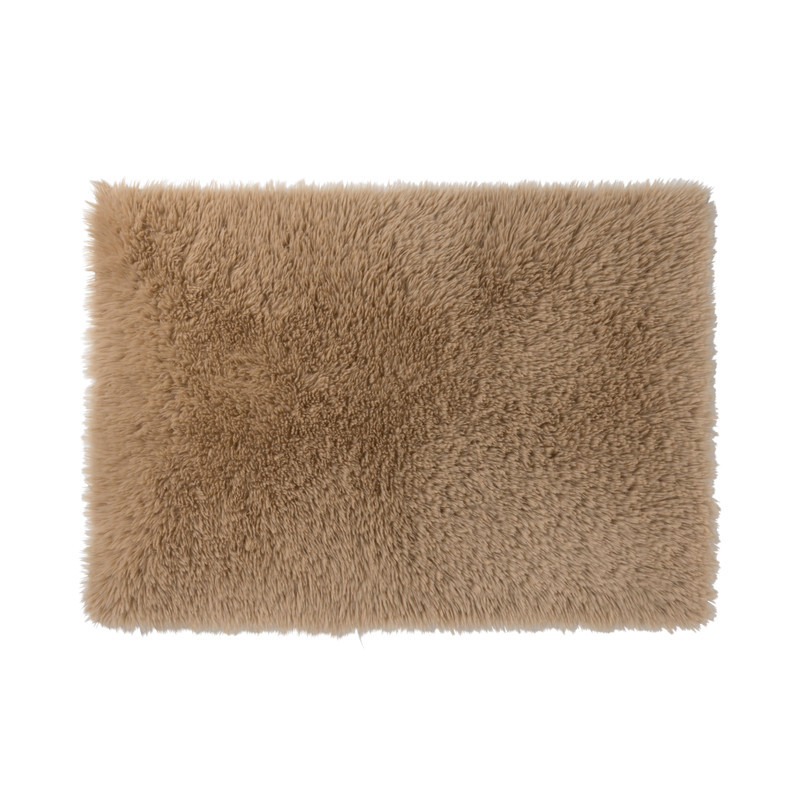 Vloerkleed fluffy - bruin - 60x90 cm