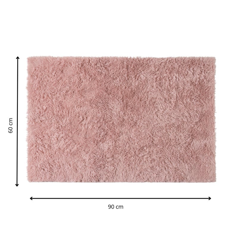 Vloerkleed fluffy - roze - 60x90 cm