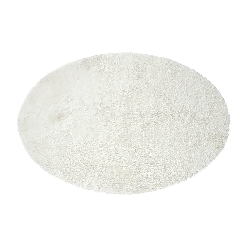 Vloerkleed fluffy ovaal - wit - 120x180 cm