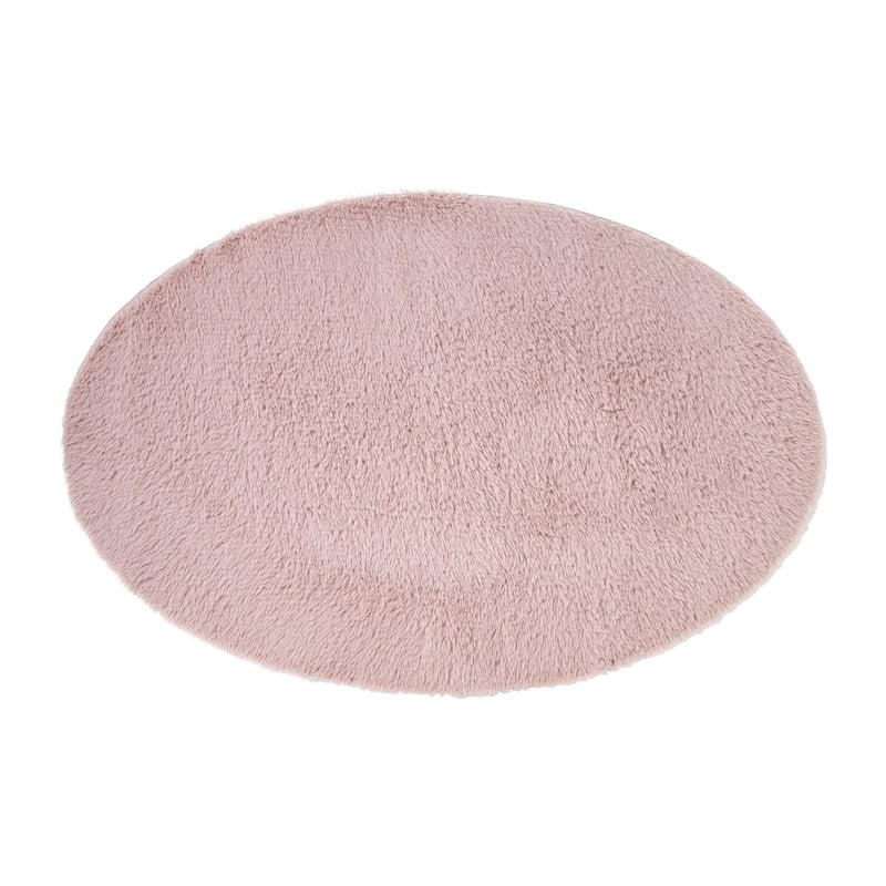 Vloerkleed fluffy ovaal - roze - 120x180 cm