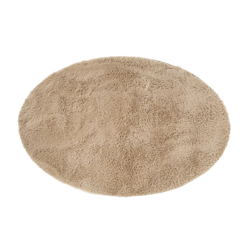 Vloerkleed fluffy ovaal - bruin - 120x180 cm