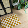 Vloerkleed checks - geel/wit - 60x90 cm