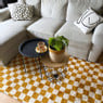 Vloerkleed checks - geel/wit - 120x180 cm