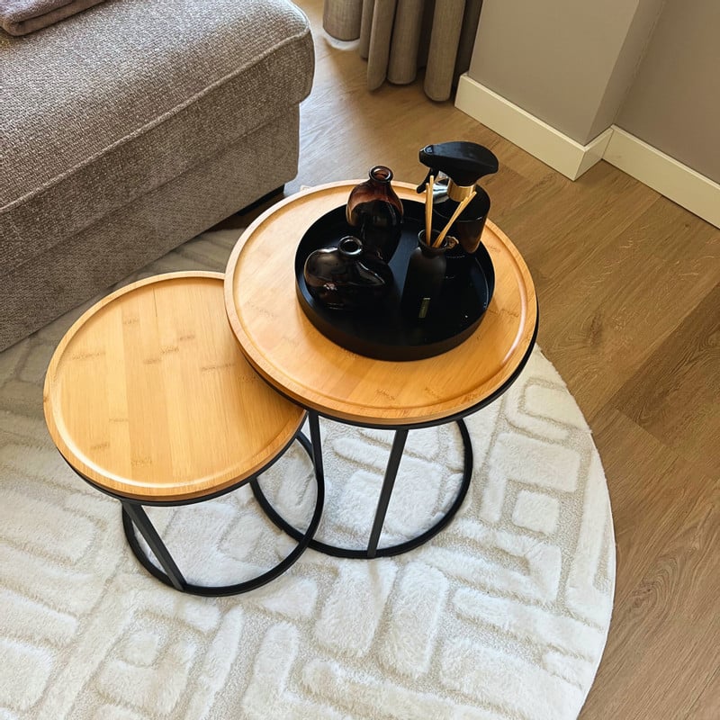 Vloerkleed native - wit - ø120 cm