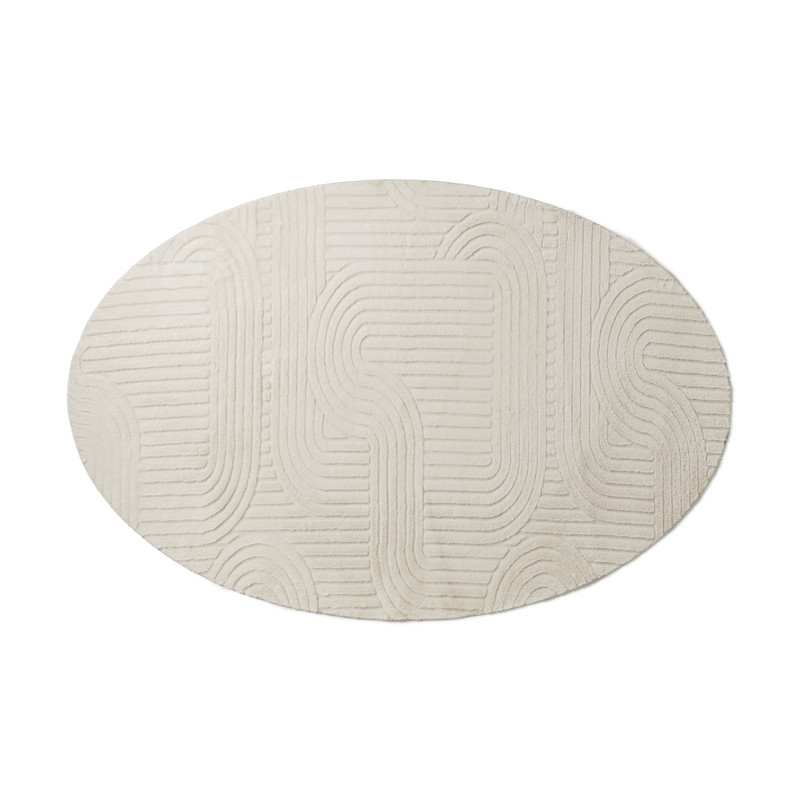 Vloerkleed wave ovaal - wit - 120x180 cm