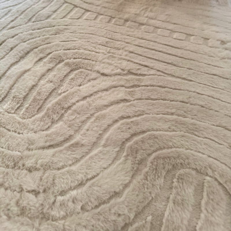 Vloerkleed wave ovaal - wit - 120x180 cm