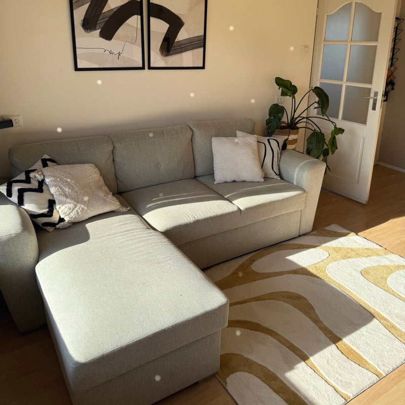 Vloerkleed sherpa - beige - 120x180 cm