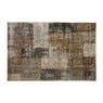 Vloerkleed patchwork - bruin/wit - 120x180 cm