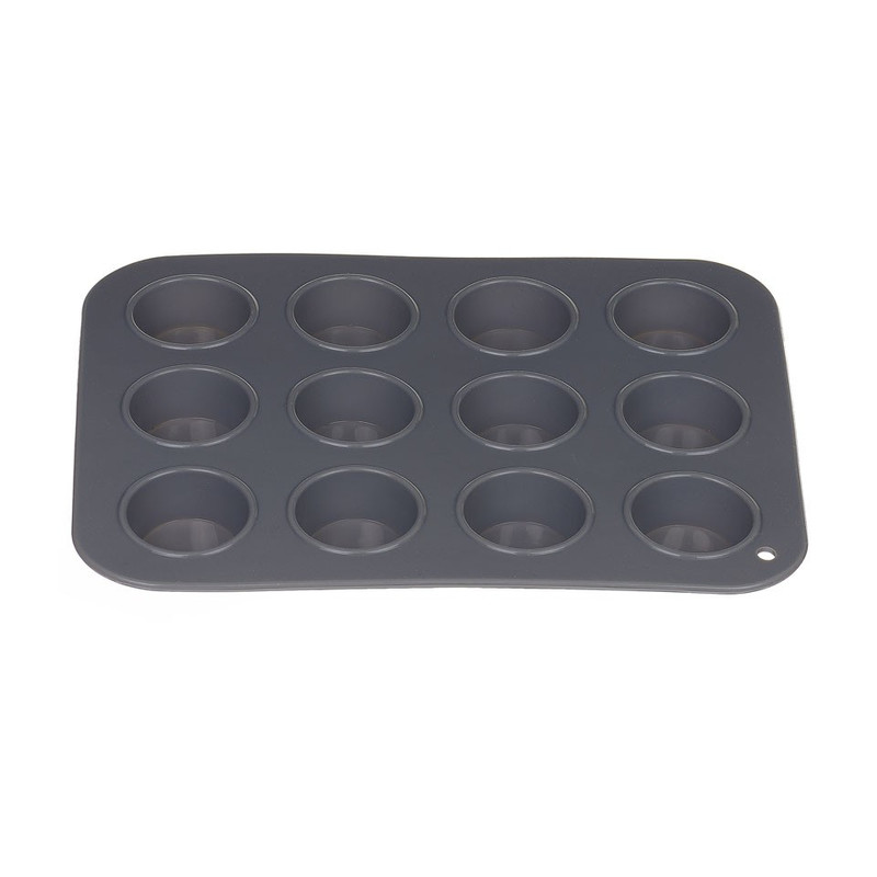 Mini cupcakevorm siliconen grijs