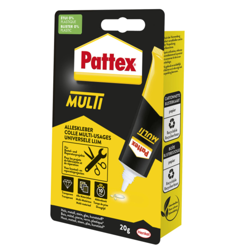 Pattex multi alleslijm - transparant - 20 gram 