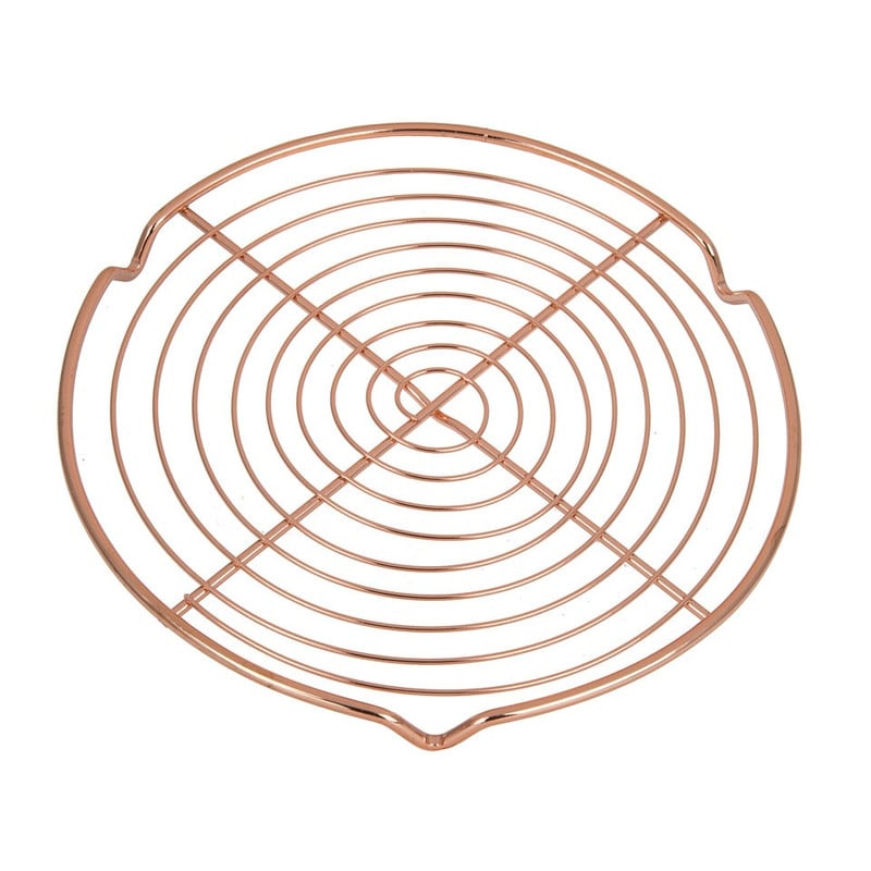 Onderzetter rond RVS koperkleur 20 cm