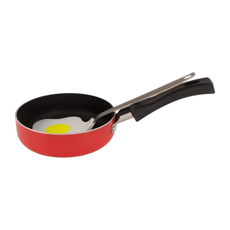 Koekenpannetje met ei-spatel rood 