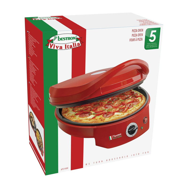 Bestron Pizza maker - 1800W - rood