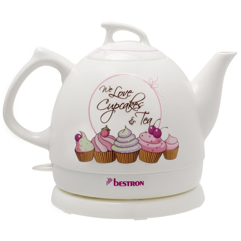 Bestron Waterkoker / Theepot - 0,8L - keramische pot - 1800W