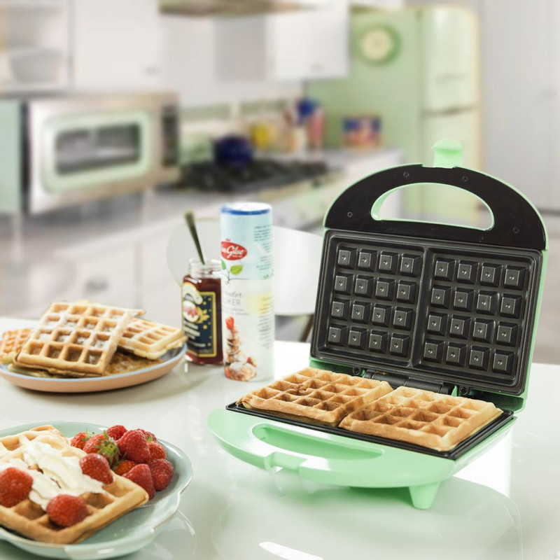 Bestron Wafelijzer - Voor twee Brusselse wafels - 700W - pistache