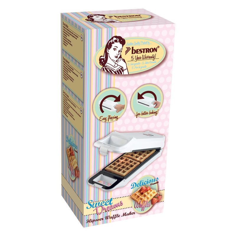 Bestron Wafelijzer Flipover - Voor twee Brusselse wafels - 700W - Roze