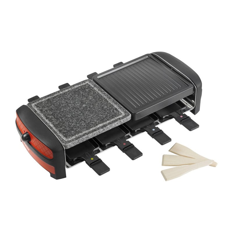 Bestron Raclette Grill met steen - 8 pannetjes - 1400W