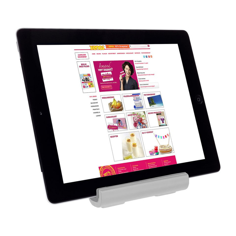 Tabletstandaard krom zilverkleurig