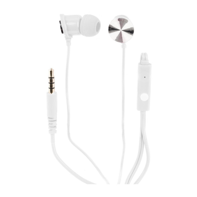 Oortelefoontjes met microfoon wit 