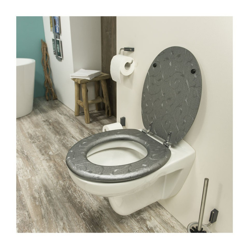 Tiger toiletzitting grey glitter - MDF - grijs