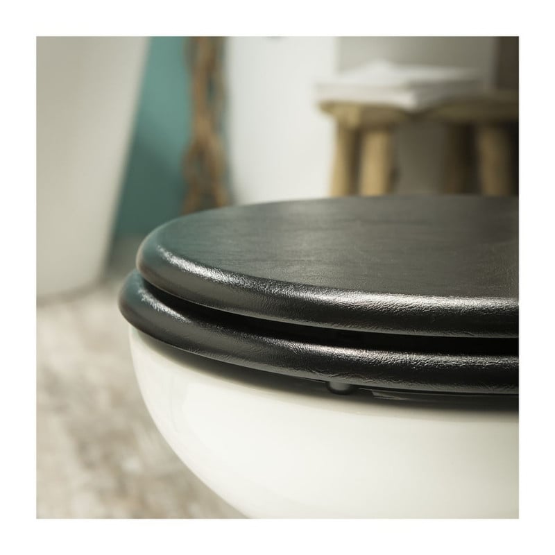 Tiger toiletzitting leatherlook - MDF - zwart