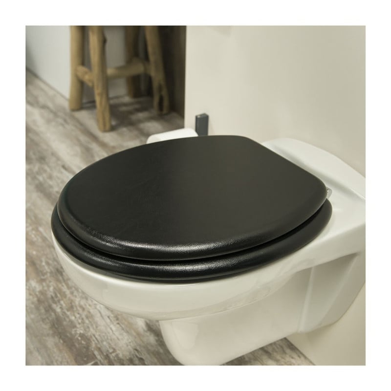 Tiger toiletzitting leatherlook - MDF - zwart