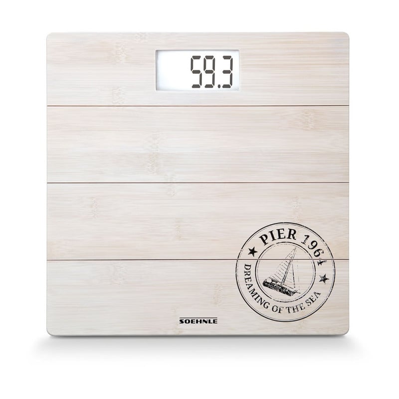 Soehnle personenweegschaal bamboo - wit