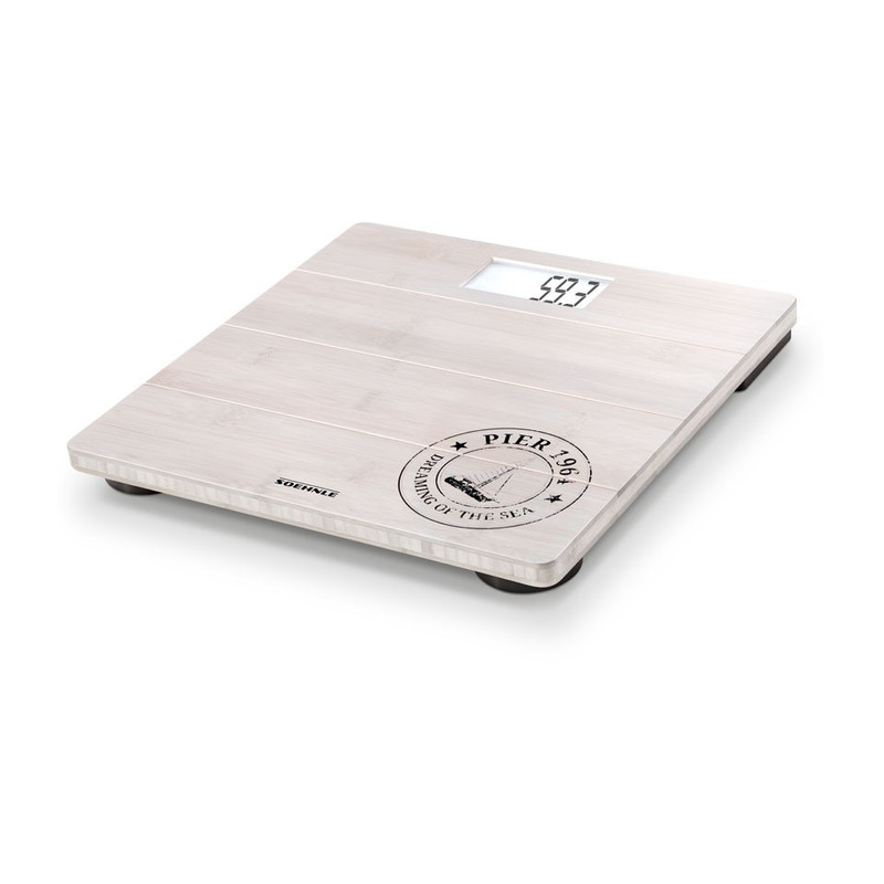 Soehnle personenweegschaal bamboo - wit