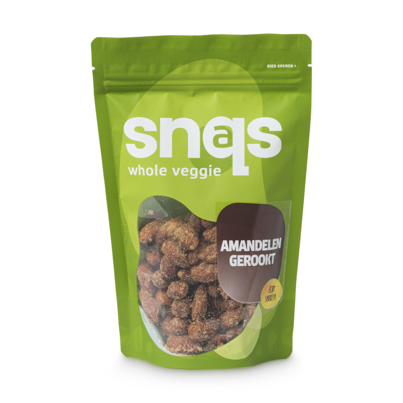 Snaqs - amandelen gerookt - 140 gram 