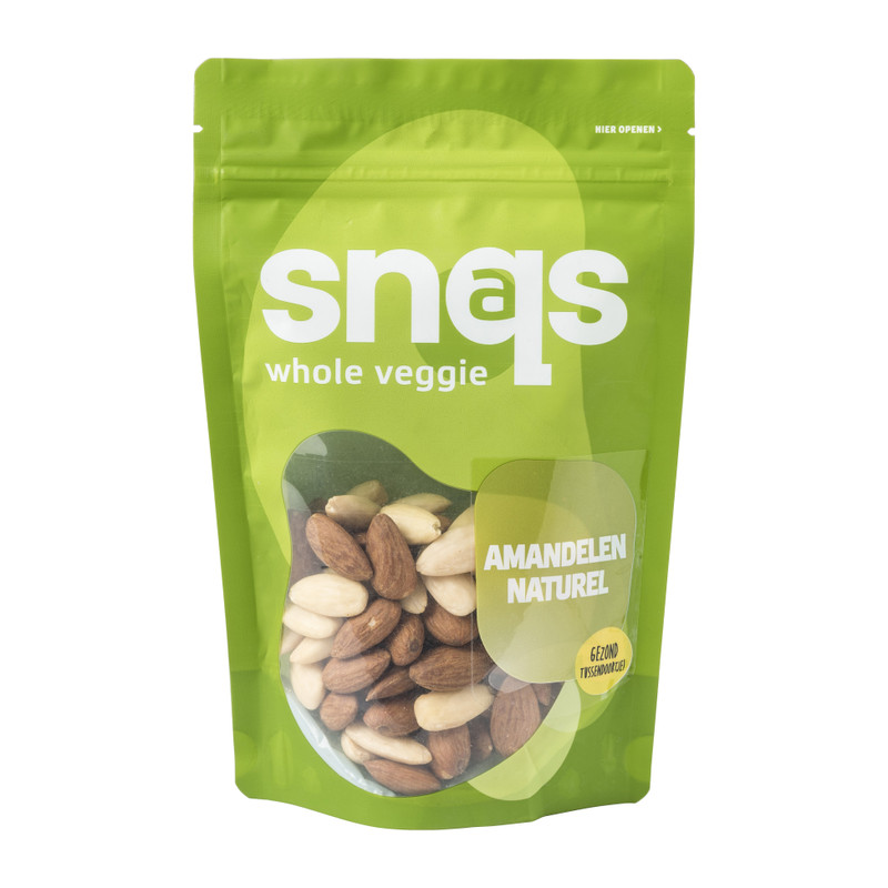 Snaqs - amandelen naturel - 125 gram 