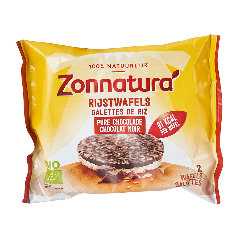 Zonnatura rijstwafels met pure chocolade - 33 g