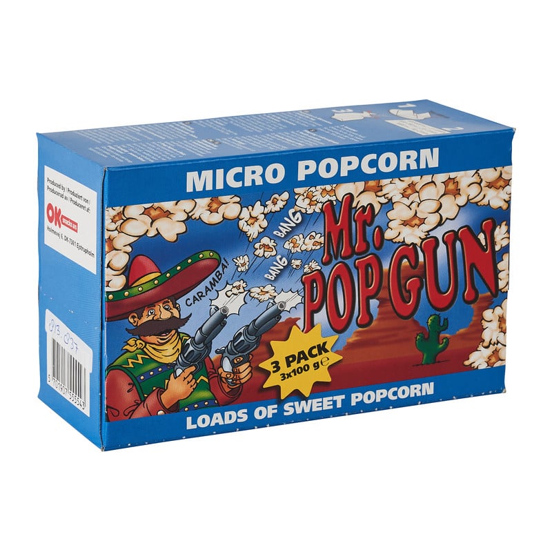 Mr. Popgun - Microwave popcorn zoet - 3 x 100 gram