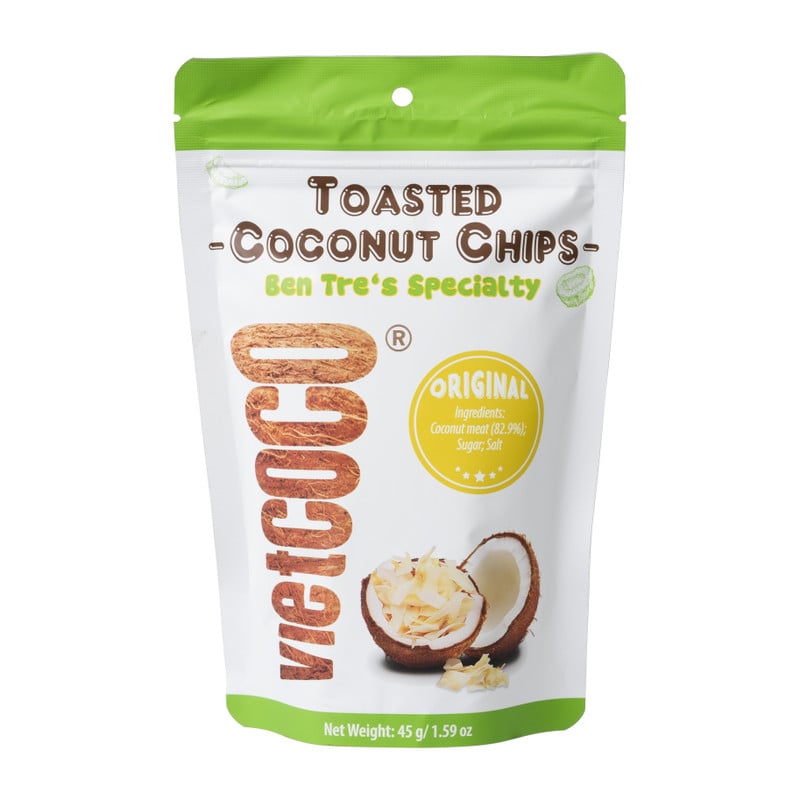 Vietcoco kokosnoot chips - original - 45 g
