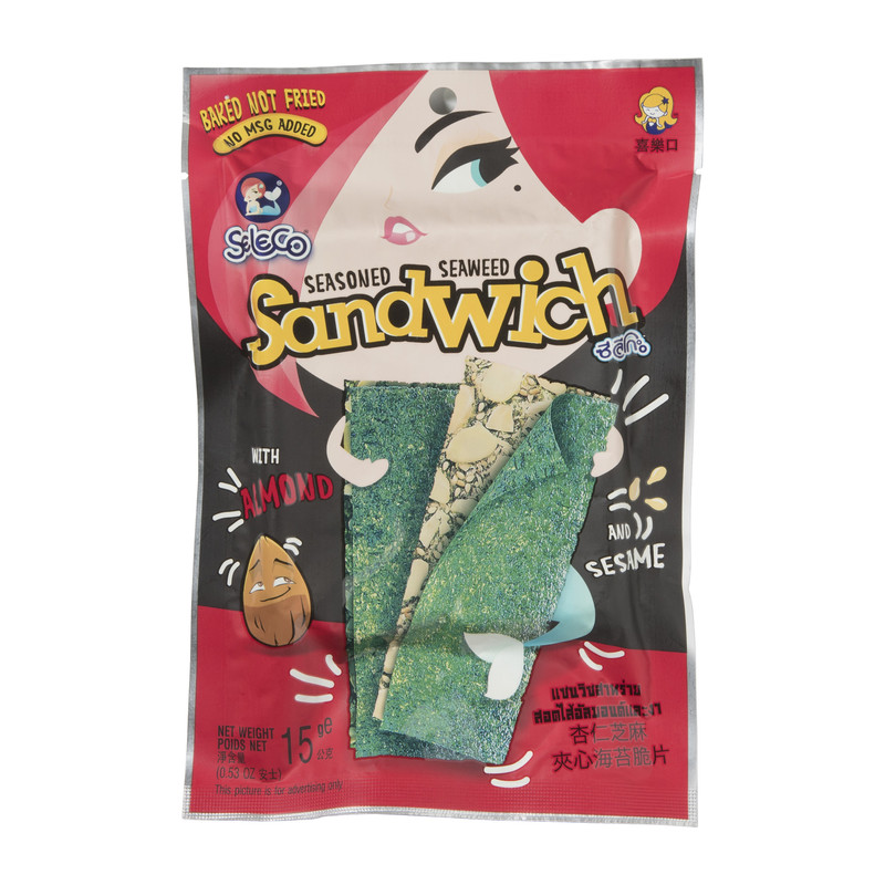 Zeewier snack amandel - 15 gram