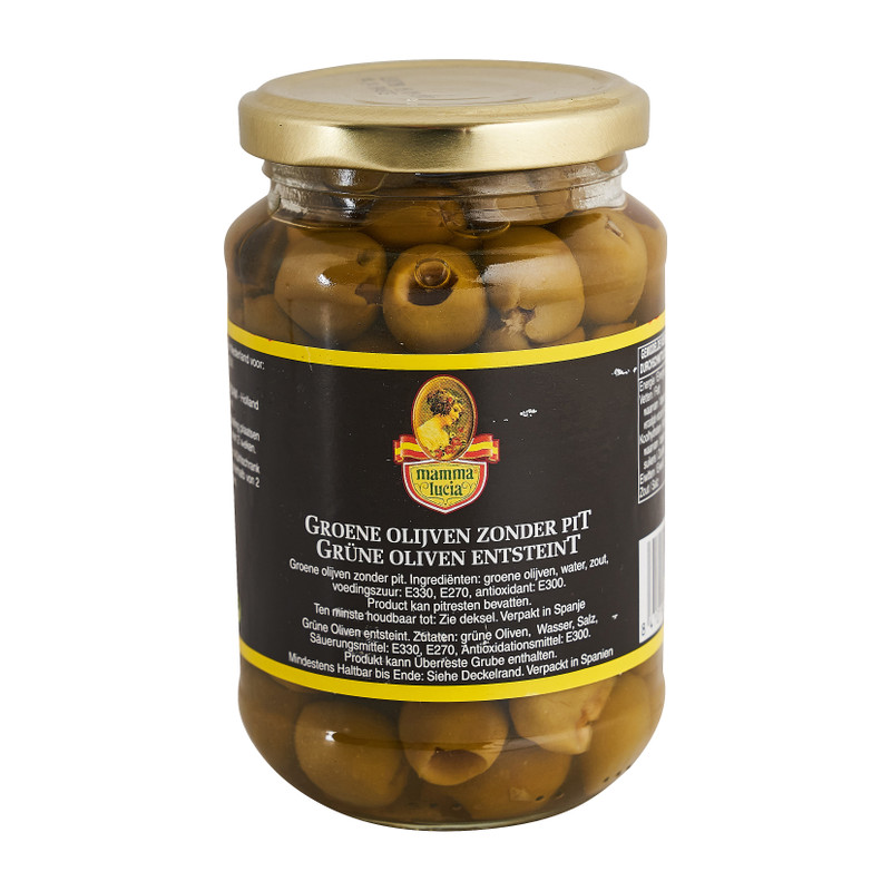 Groene olijven zonder pit - 320 gram