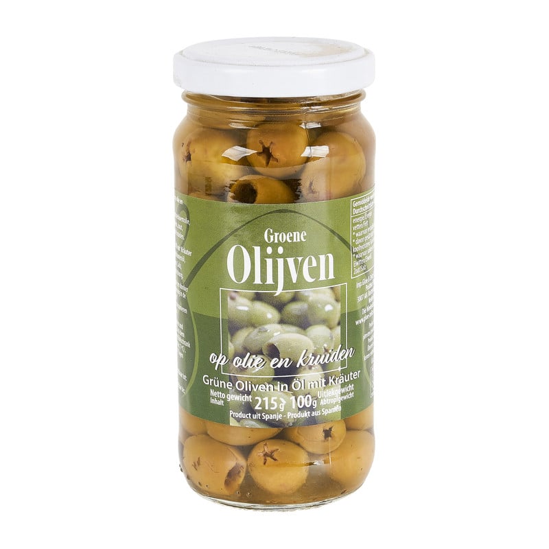Groene olijven zonder pit - 110 gram