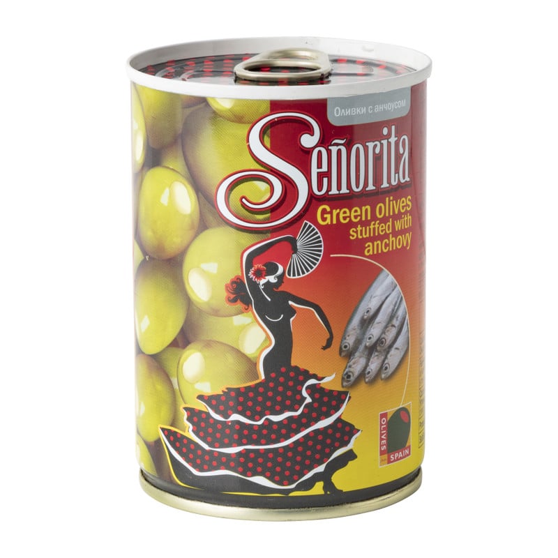 Senorita groene olijven - ansjovis - 280 ml