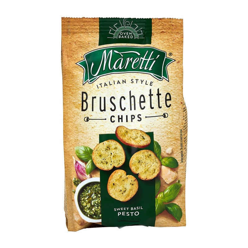 Bruschetta chips - basilicum/pesto - 85 g 