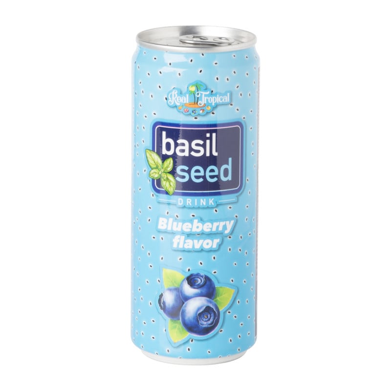 Basil seed drink - blauwe bessen -  325 ml