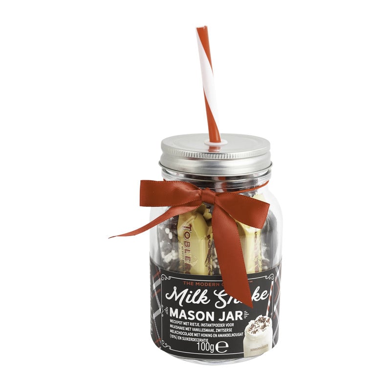 Giftset mason jar - vanille milkshake
